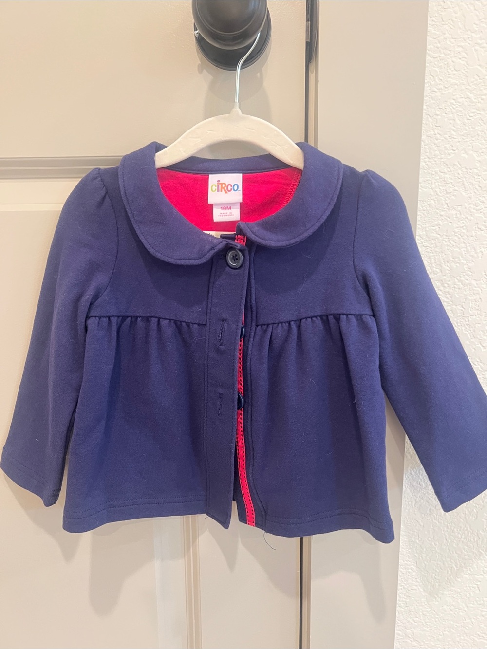 Circo Navy Jacket with Pink Trim for Kids